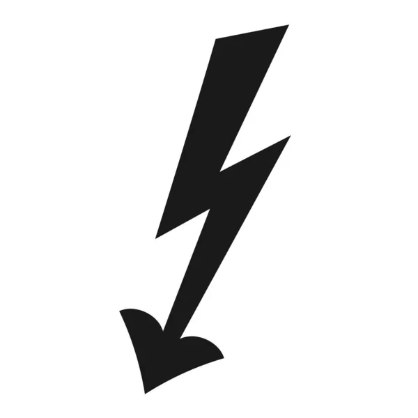 Arrow Shape Lightning Bolt Black Icon Vector Illustration Isolated White — Stock Vector