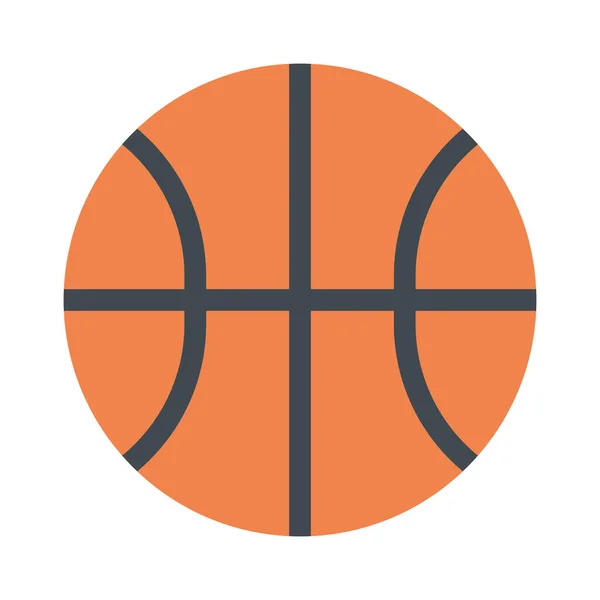 Basketbol Düz Stil Vektör Çizimi Beyaz Arkaplanda Yüksek Kaliteli Turuncu — Stok Vektör