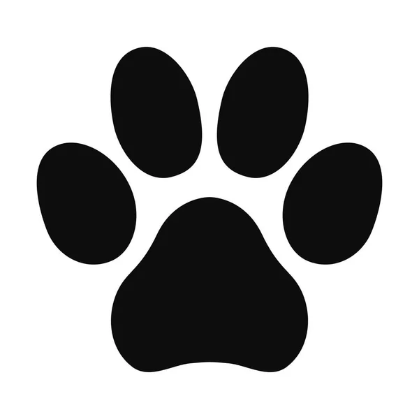 Pet Paw Silhouette Noire Icône Symbole Vectoriel Isolé Sur Blanc — Image vectorielle