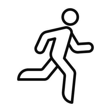 Çizim vektör satırı simgesini çalıştır - Beyaz arkaplanda izole edilmiş çubuk adam doğrusal sembolünü çalıştır