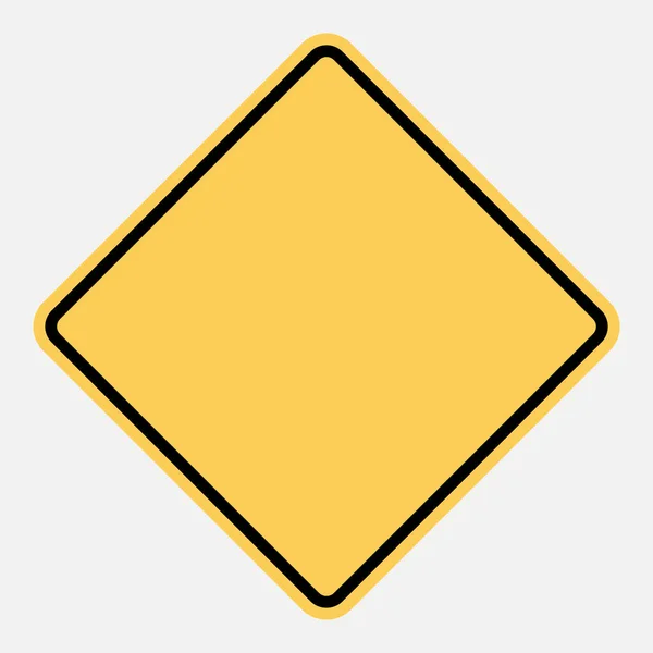 Желтый Прямоугольный Ромб Дорожном Знаке Табличная Иллюстрация Культового Американского Знака — стоковый вектор