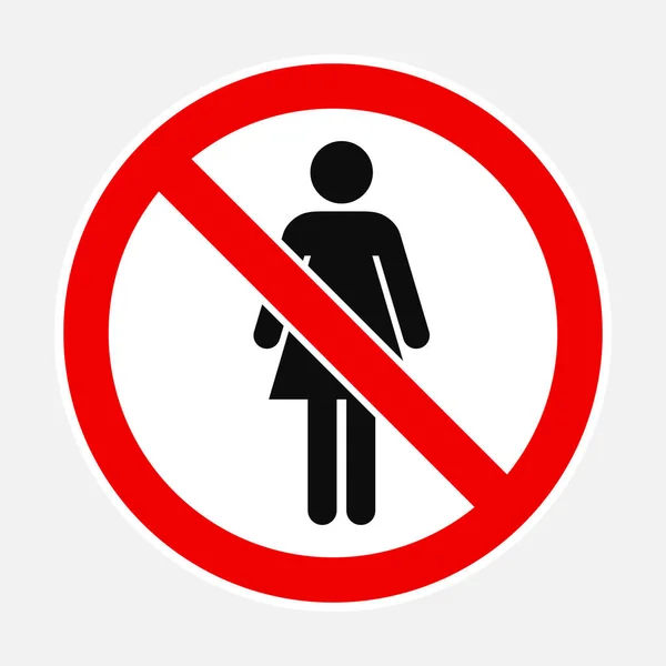 Zakázáno Pro Ženy Vektorové Ilustrační Znamení Upravitelný Piktogram Bez Vstupu — Stockový vektor