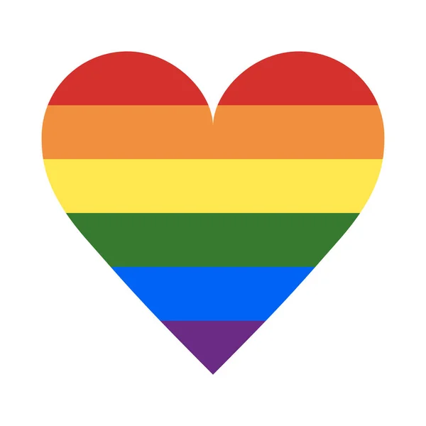 Lgbt 虹の旗の色のハート形のシルエットベクトルイラストシンボル — ストックベクタ
