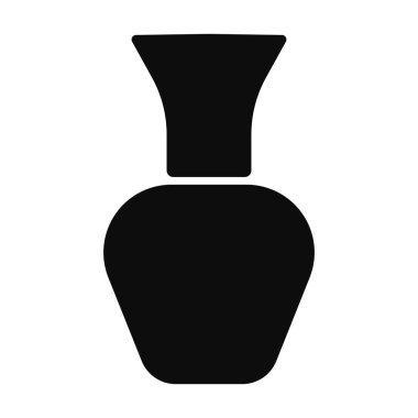 Seramik vazo siyah vektör siluet logosu. Çömlek simgesi beyaz arkaplanda izole edildi