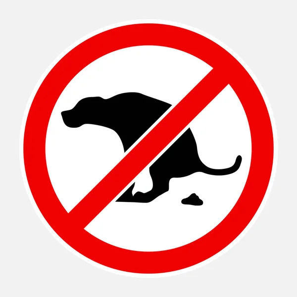 白い背景に隔離された編集可能なベクトル禁止記号を許可しない犬のポップ — ストックベクタ