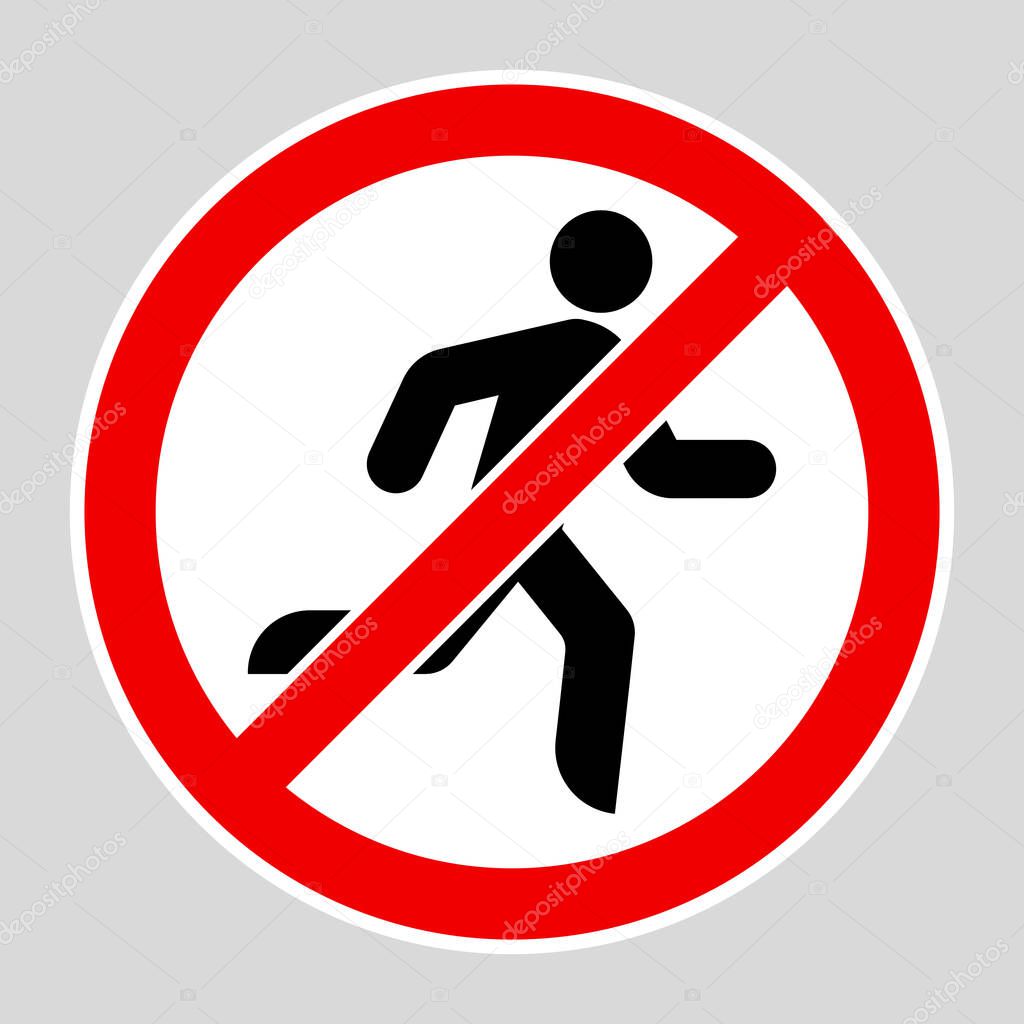 Do not run concept vector sign illustration