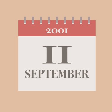 11 Eylül 2001, 9-11 Kutlama Günü Takvim düz stil vektör illüstrasyonu
