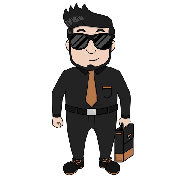 Homme d'affaires design illustration de style noir — Image vectorielle