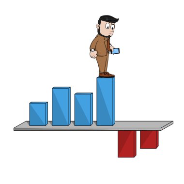 Aşağı iş grafik bar