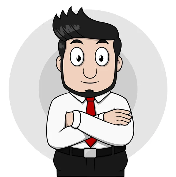 Hombre de negocios con camisa blanca — Vector de stock