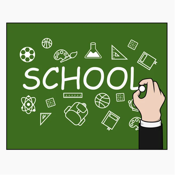 School writing on chalkboard — Stock Vector