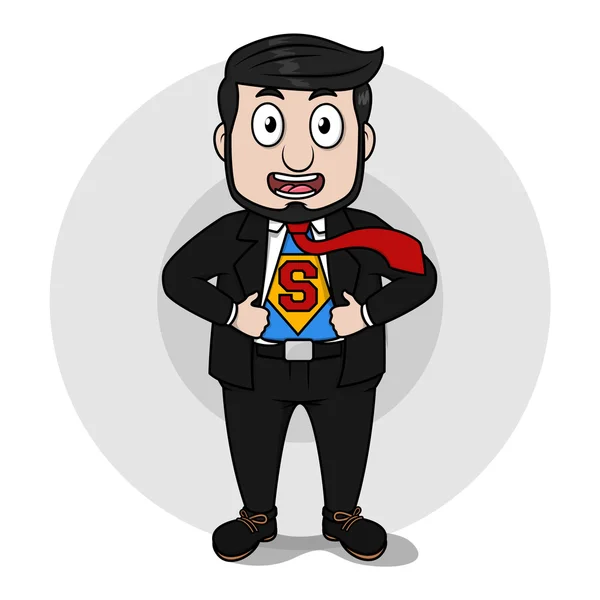 Hombre de negocios super héroe traje — Vector de stock