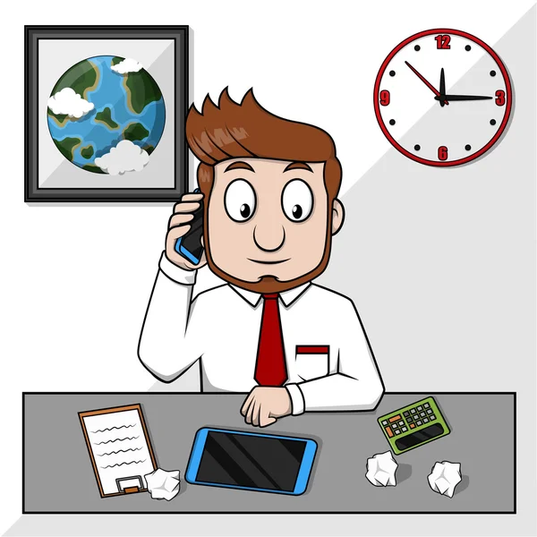 Business man calling some one for phone — Stock Vector