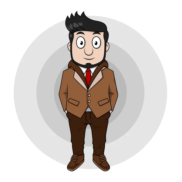 Business man using cool fur coat — Stock Vector