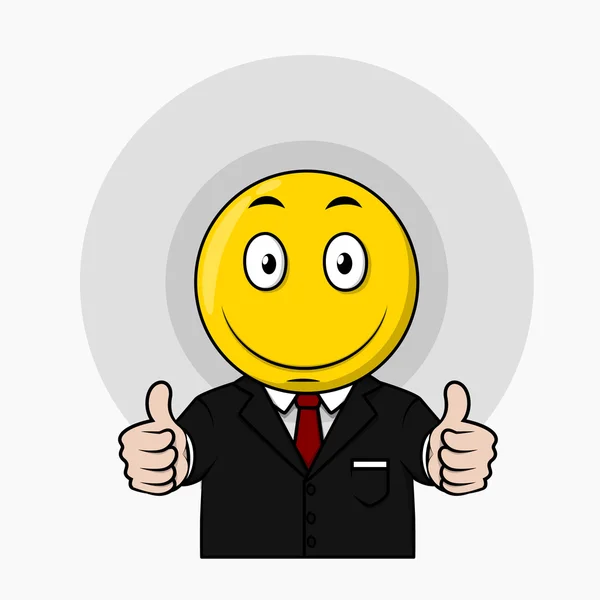 Happy thumb up emoticon — Stock Vector