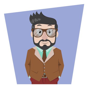 Sakal iş adamı göz glasess kullanarak