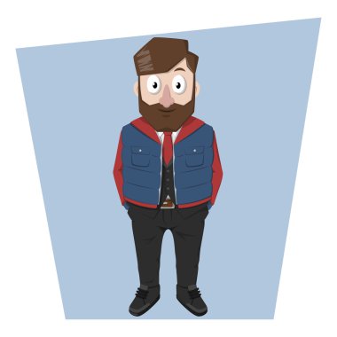 Kış tarzı ceket kullanarak sakal iş adamı