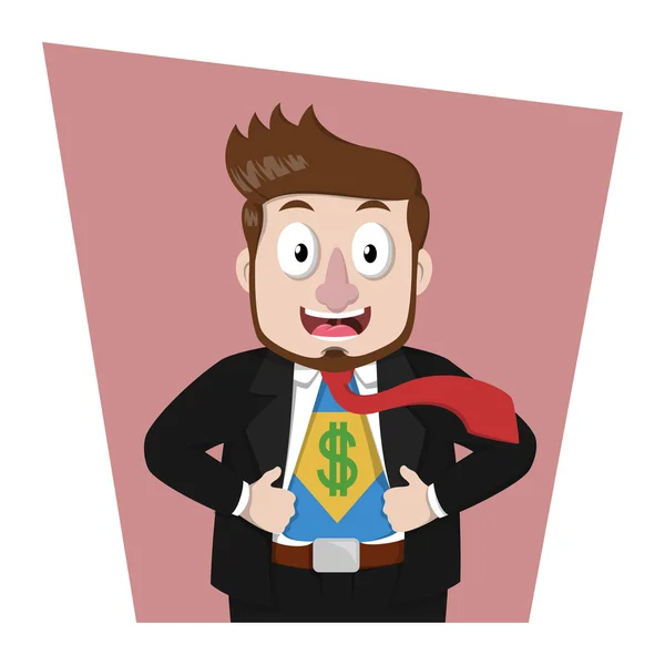 Homme d'affaires montrant le pouvoir de l'argent — Image vectorielle