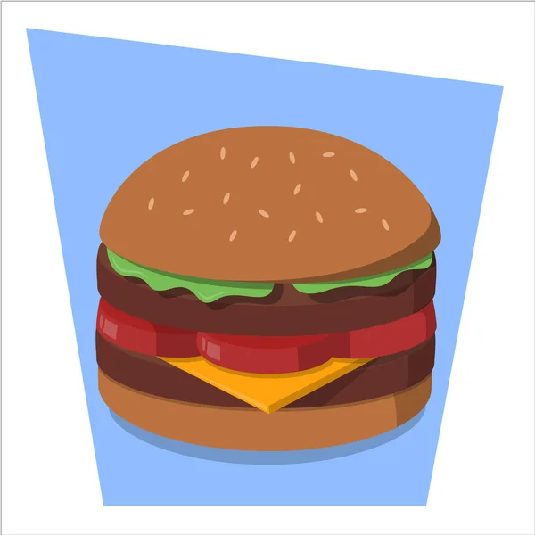 Flat design burger illustration — Stock Vector