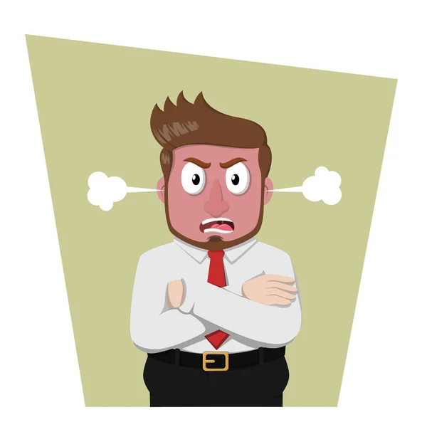 Very angry business man — Stock Vector