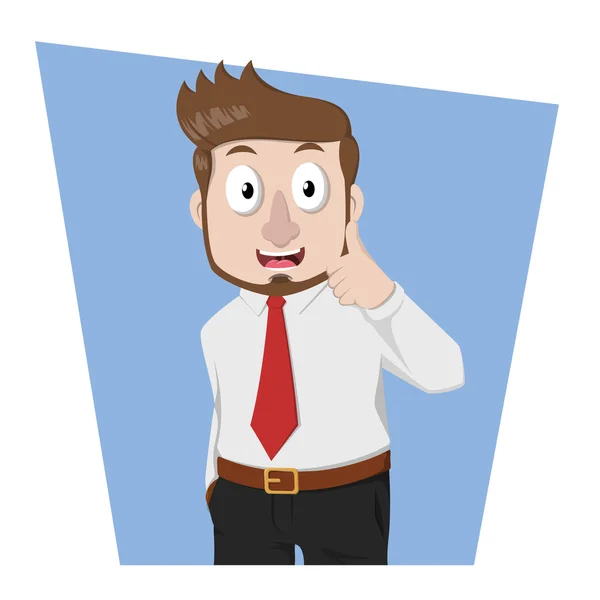 Business man give thumb up — Stock Vector