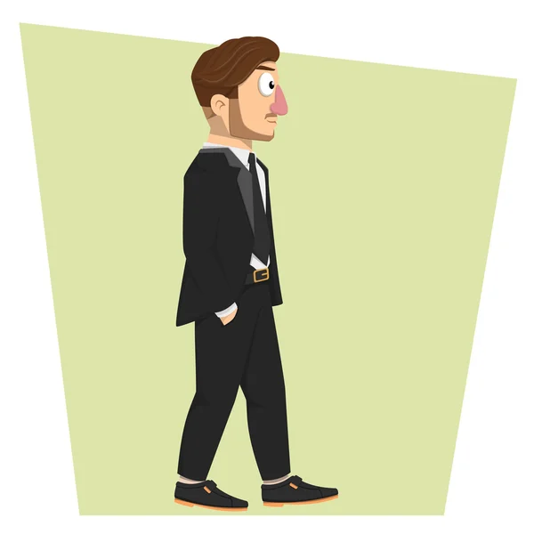 Grand patron homme d'affaires marche — Image vectorielle