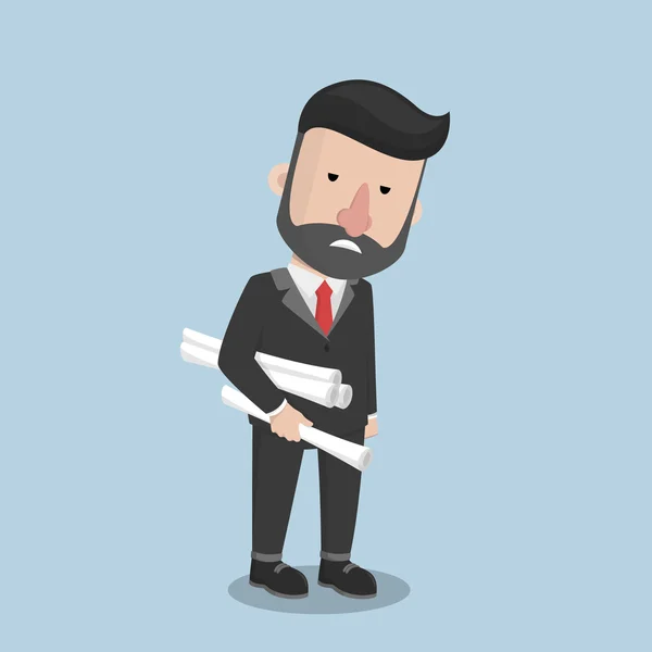 Hombre de negocios muy cansado — Vector de stock