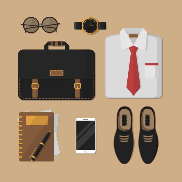 Outil homme d'affaires et accessoires — Image vectorielle