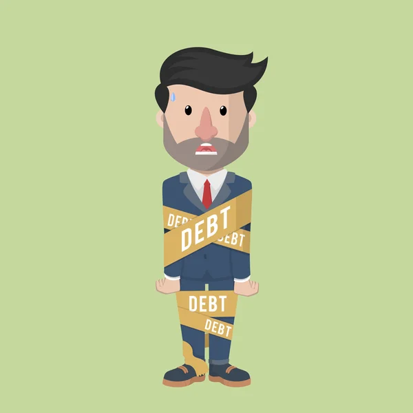 Üzleti ember adósság csapda — Stock Vector