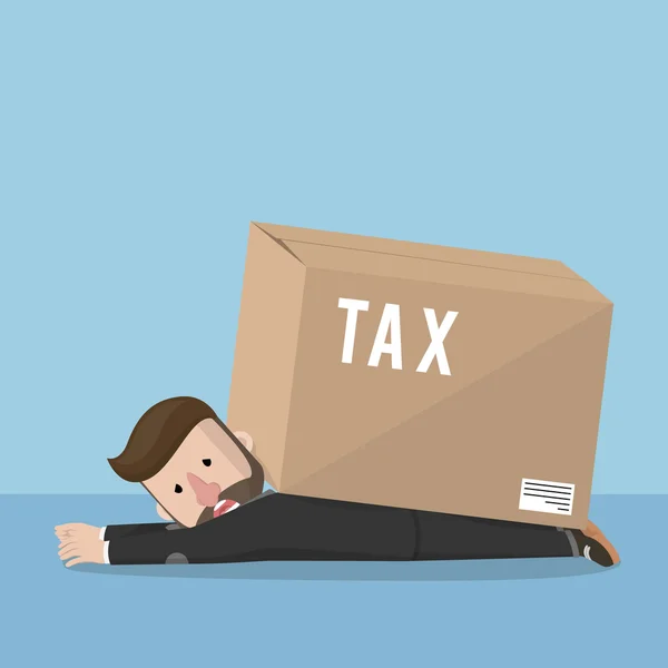 税ボックスとビジネスの男の悪い日 — ストックベクタ