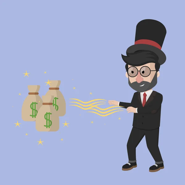 Biznes człowiek brać pieniądze z magii — Wektor stockowy