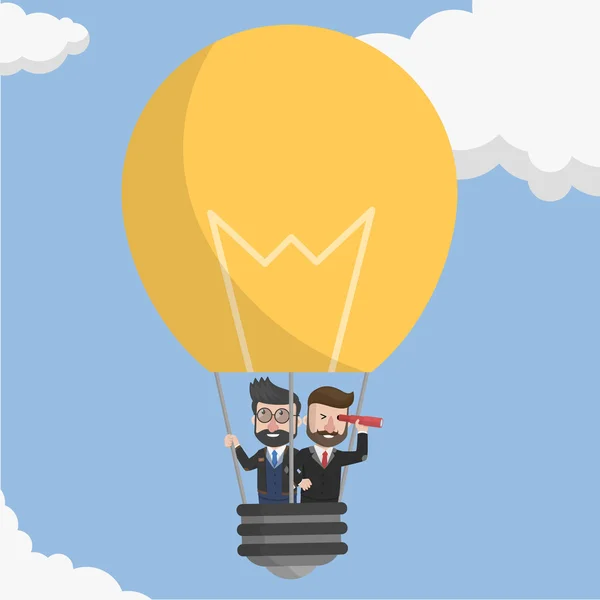 Homem de negócios olhando oportunidade de ar balão — Vetor de Stock