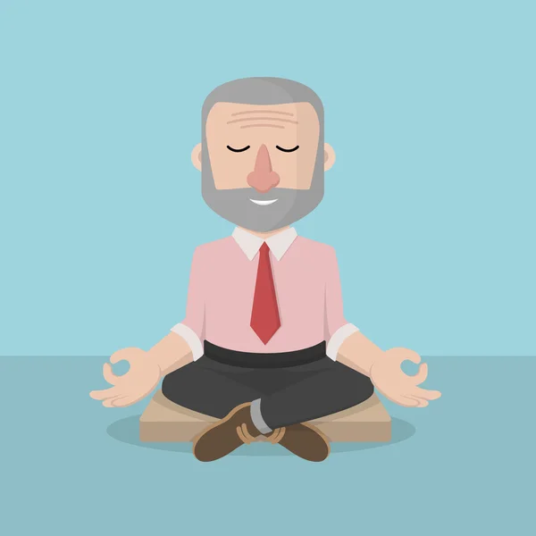 Business man old relaxation — Stock Vector