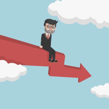 İş adamı çok üzgün ve downprogress