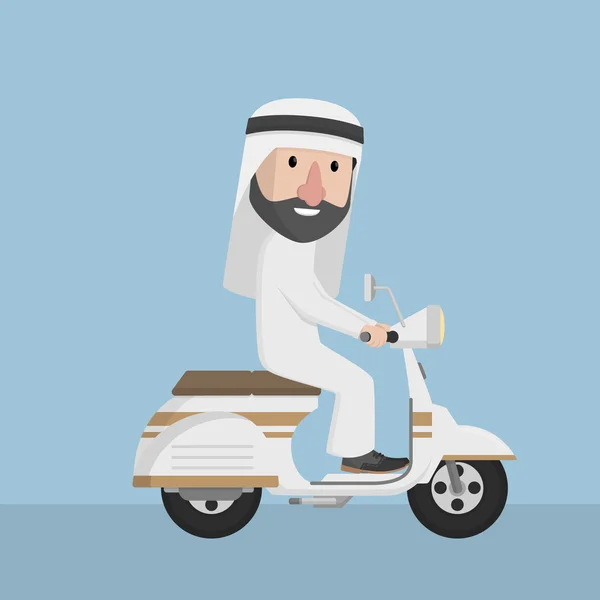 Biker árabe homem — Vetor de Stock