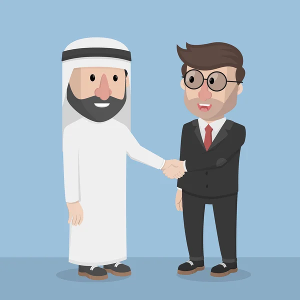 Arabe homme d'affaires coopération avec homme d'affaires — Image vectorielle