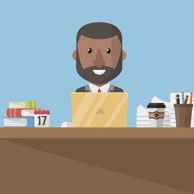 İşadamı dizüstü bilgisayarla çalışıyor