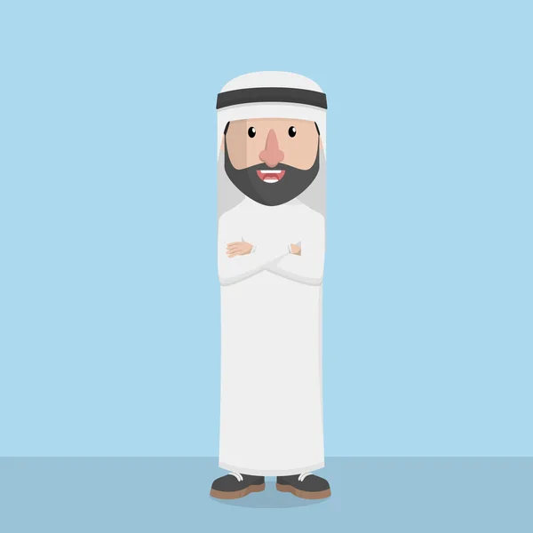 Businessman arabian standing — Stock Vector