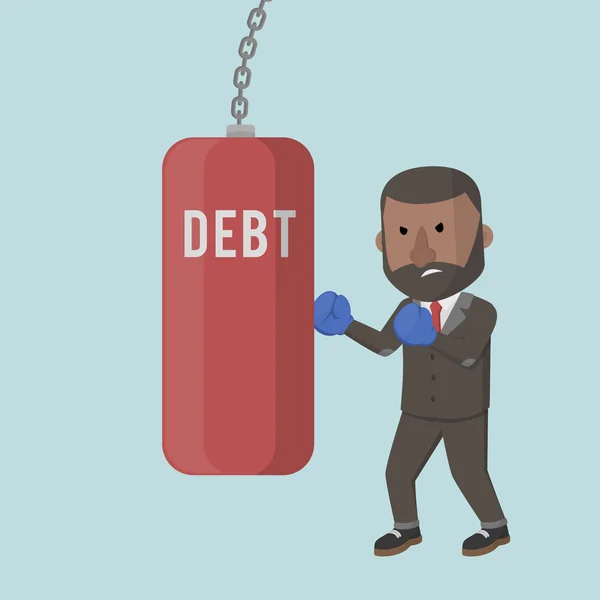 Zakenman raken van de zak-schuld — Stockvector