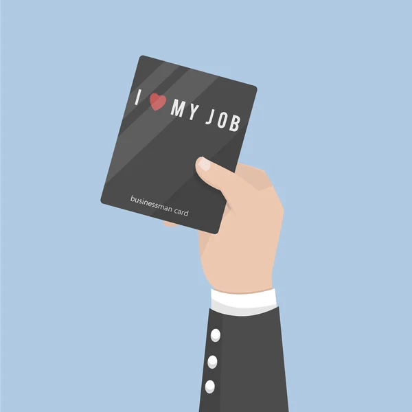 Homme d'affaires tenir cartes d'amour travail — Image vectorielle