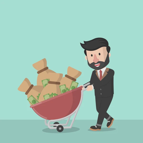 Employeurs à prendre de l'argent avec le chariot — Image vectorielle