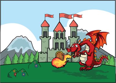 Ejderha yangın ve kale