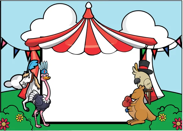 Ζώα τσίρκου σκηνής πανό — Διανυσματικό Αρχείο