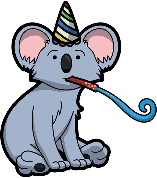 Koala usando traje de fiesta de cumpleaños — Archivo Imágenes Vectoriales