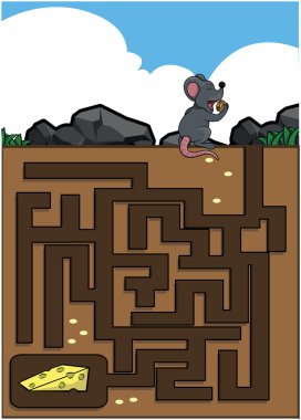 Labirent oyun: fare ve peynir