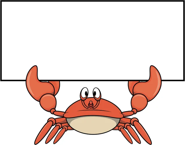 Crab illustration with blank banner — Stock Vector