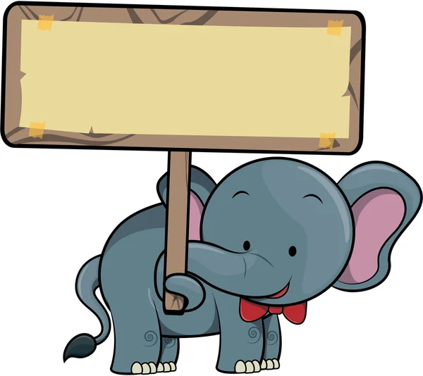 Иллюстрация слона с чистым баннером — стоковый вектор