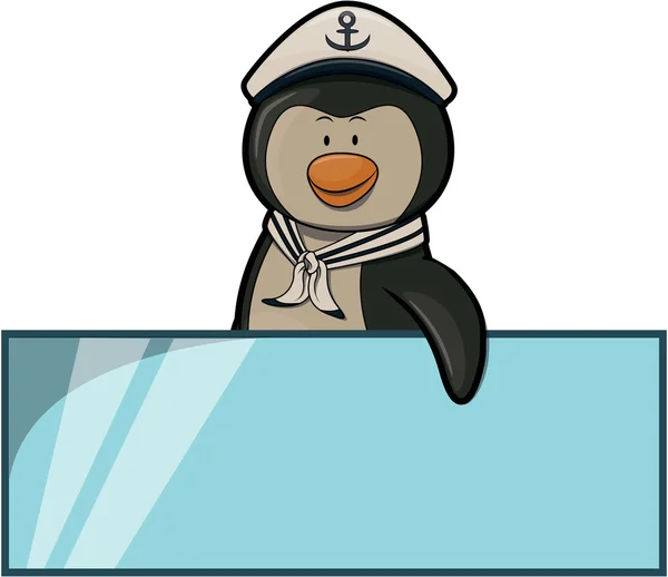 Plachta tučňák ilustrace s prázdný nápis — Stockový vektor