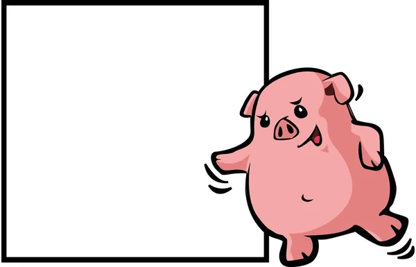 Иллюстрация свиньи с чистым баннером — стоковый вектор