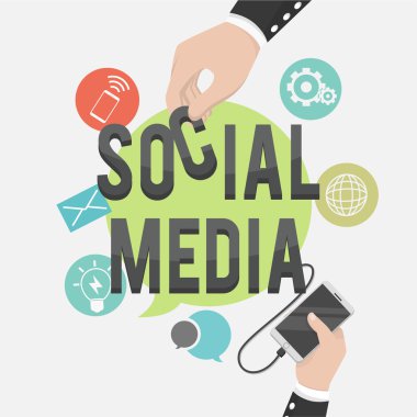 sosyal medya iş illüstrasyon kavramı
